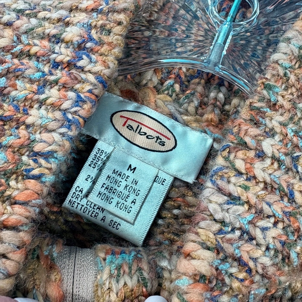Vintage Wool Blend Marled Zip Sweater Vest Womens M Grandpa Rustic Earthy Fall - Picture 6 of 10
